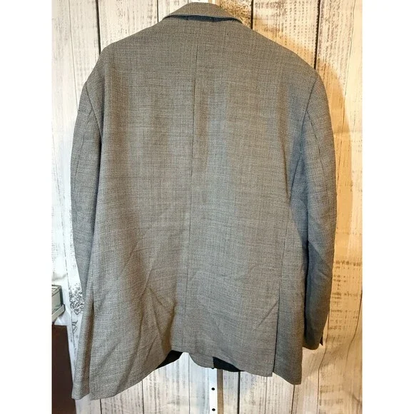 Kenneth Cole Men’s Suit Coat 48 Regular 100% Wool Houndstooth - Picture 6 of 6